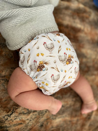 Pocket Cloth Diaper | One size | A hen and her eggs (full print)