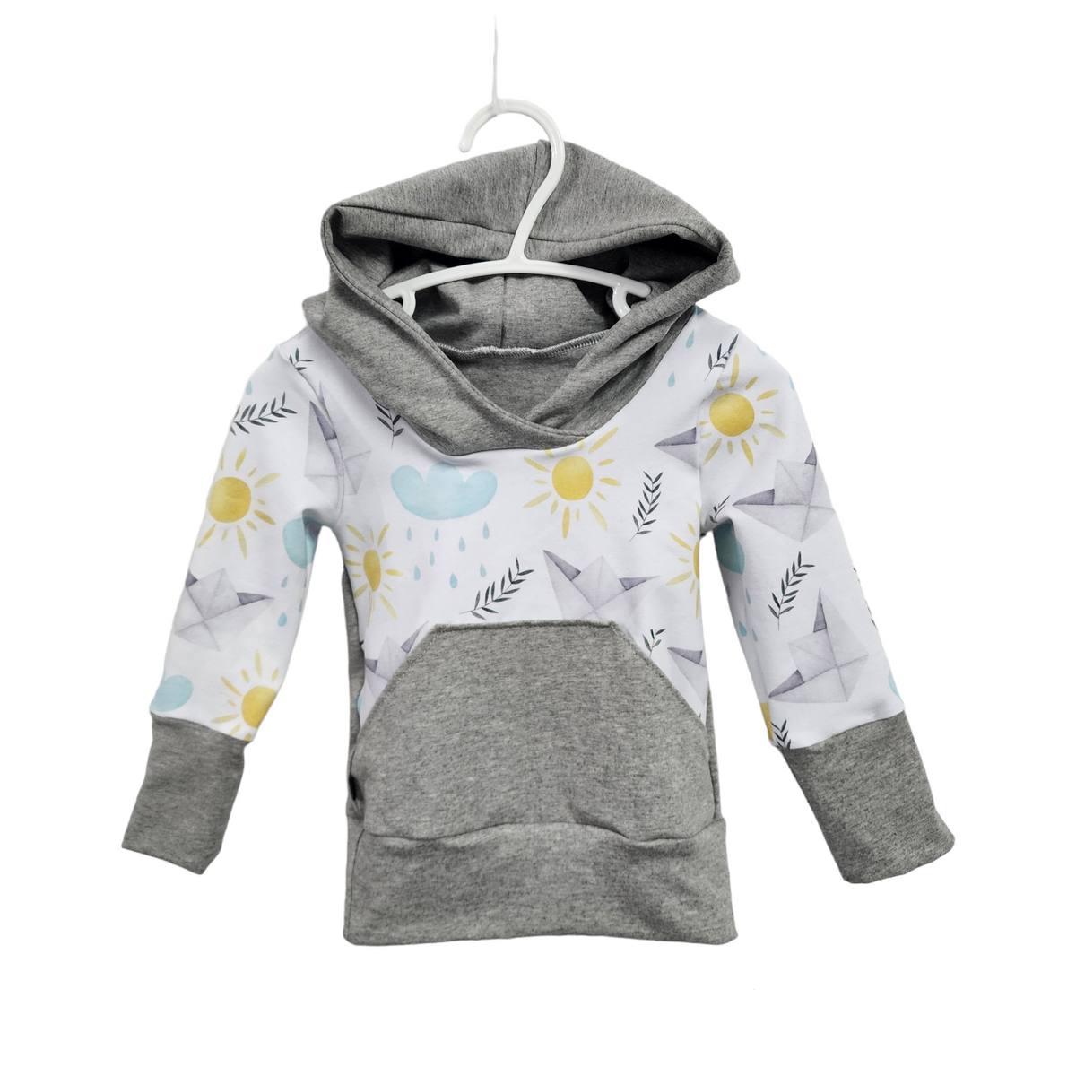 M3 Creations | Grow-with-me Hoodie | Paper caravel (ready to go)