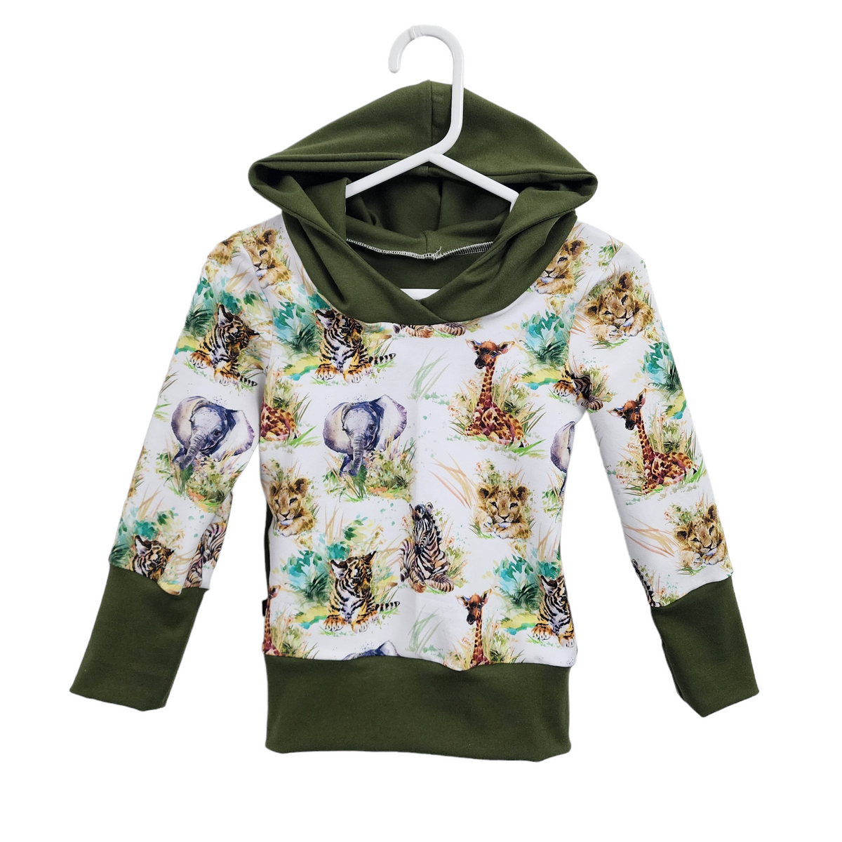 M3 Creations | Grow-with-me Hoodie | African savannah (ready-to-go)