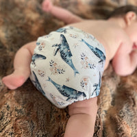 Cloth Diaper | NEWBORN size | Victorian Whale (full print)