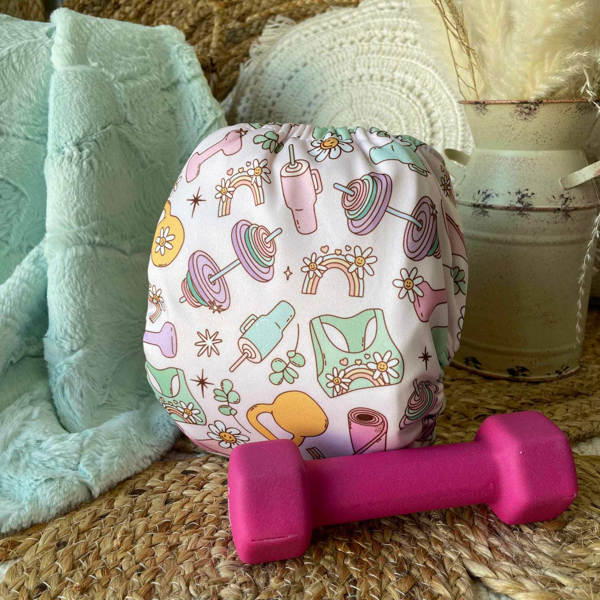 Cloth Diaper | NEWBORN size | Groovy Gym (full print)