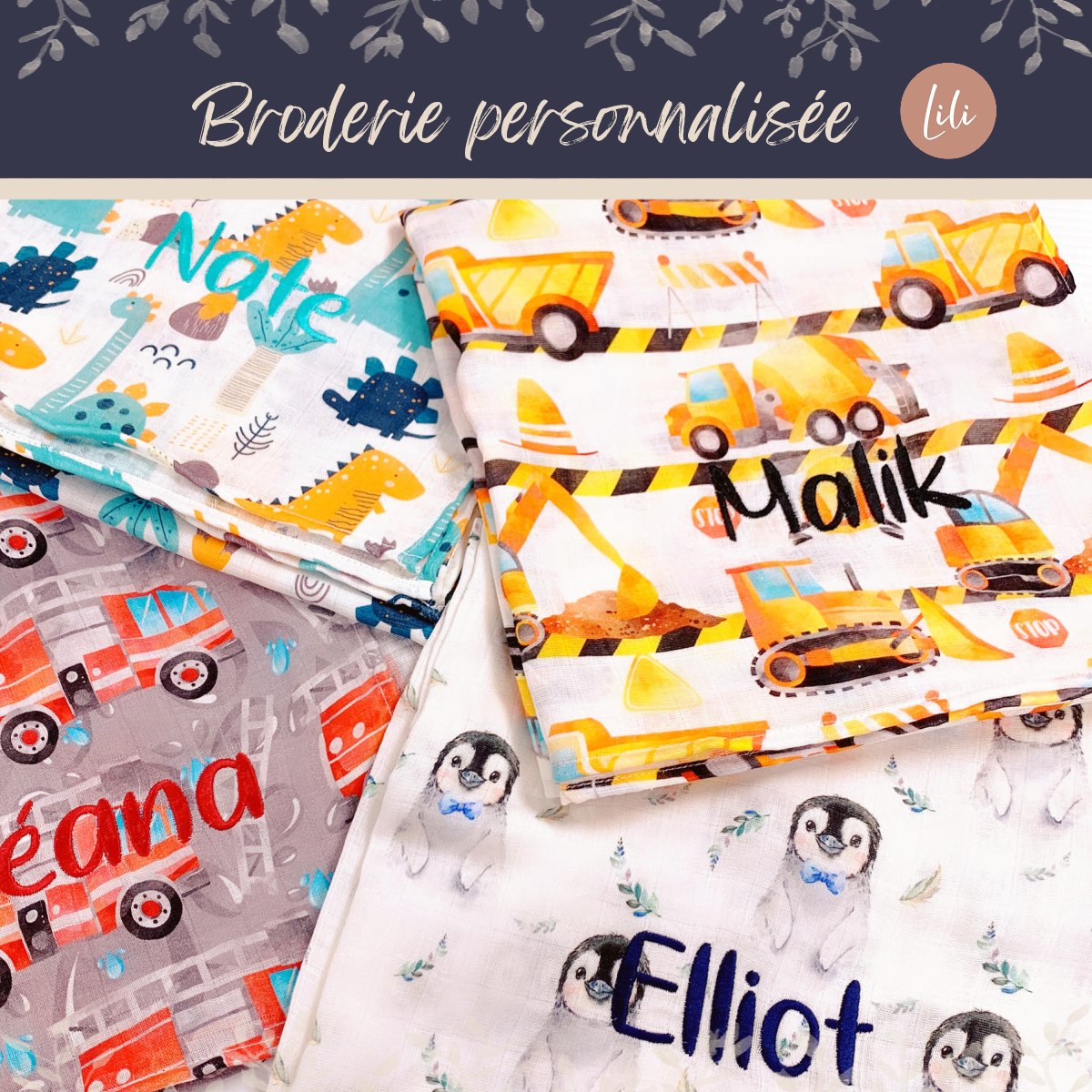 Broderie personnalisée pour couvertures en précommande