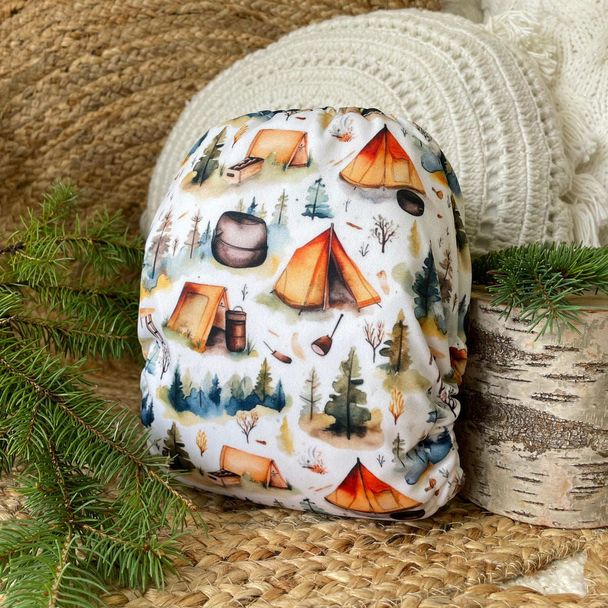 Cloth Diaper | One size | Rustic campsite (full print)