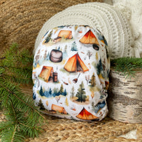 Cloth Diaper | NEWBORN size | Rustic campsite (full print)