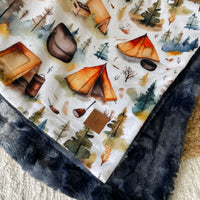 Simple comforter ready to go | Rustic campsite [Minky/Faux Fur]