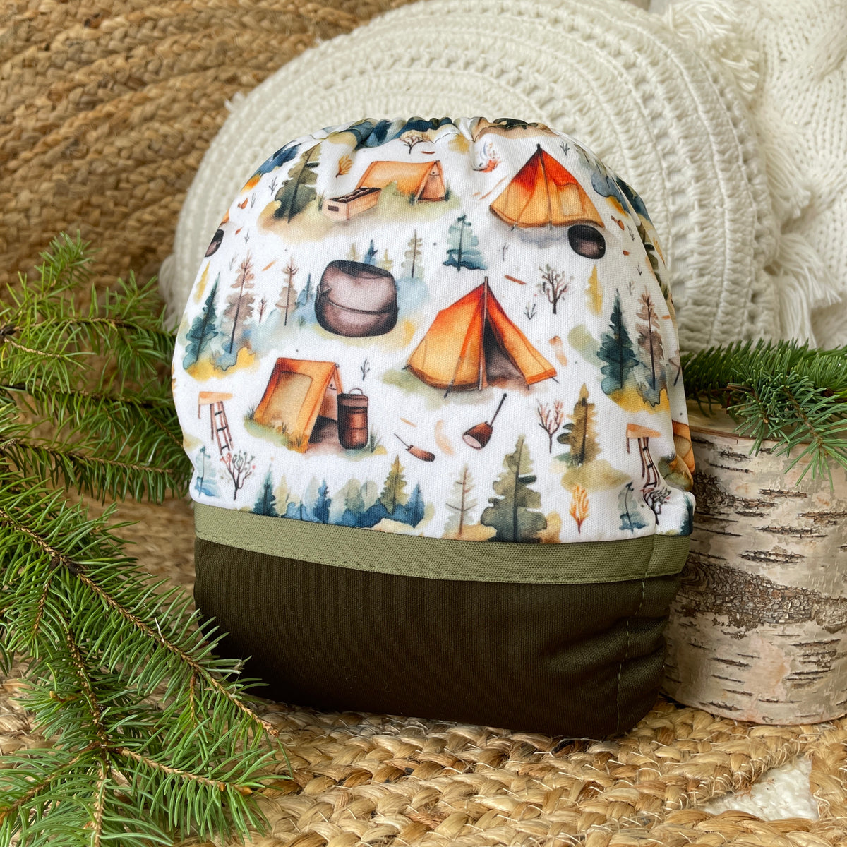 Cloth Diaper | BIG size | Rustic campsite (wrap)