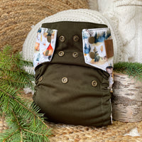 Cloth Diaper | One size | Rustic campsite (wrap)