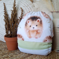 Cloth Diaper | One size Scrappy-wrap | Cute hedgehogs