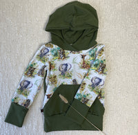 M3 Creations | Grow-with-me Hoodie | African savannah (ready-to-go)