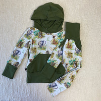 M3 Creations | Grow-with-me Hoodie | African savannah (ready-to-go)