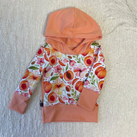 M3 Creations | Grow-with-me Hoodie | Tropical peach (ready-to-go)