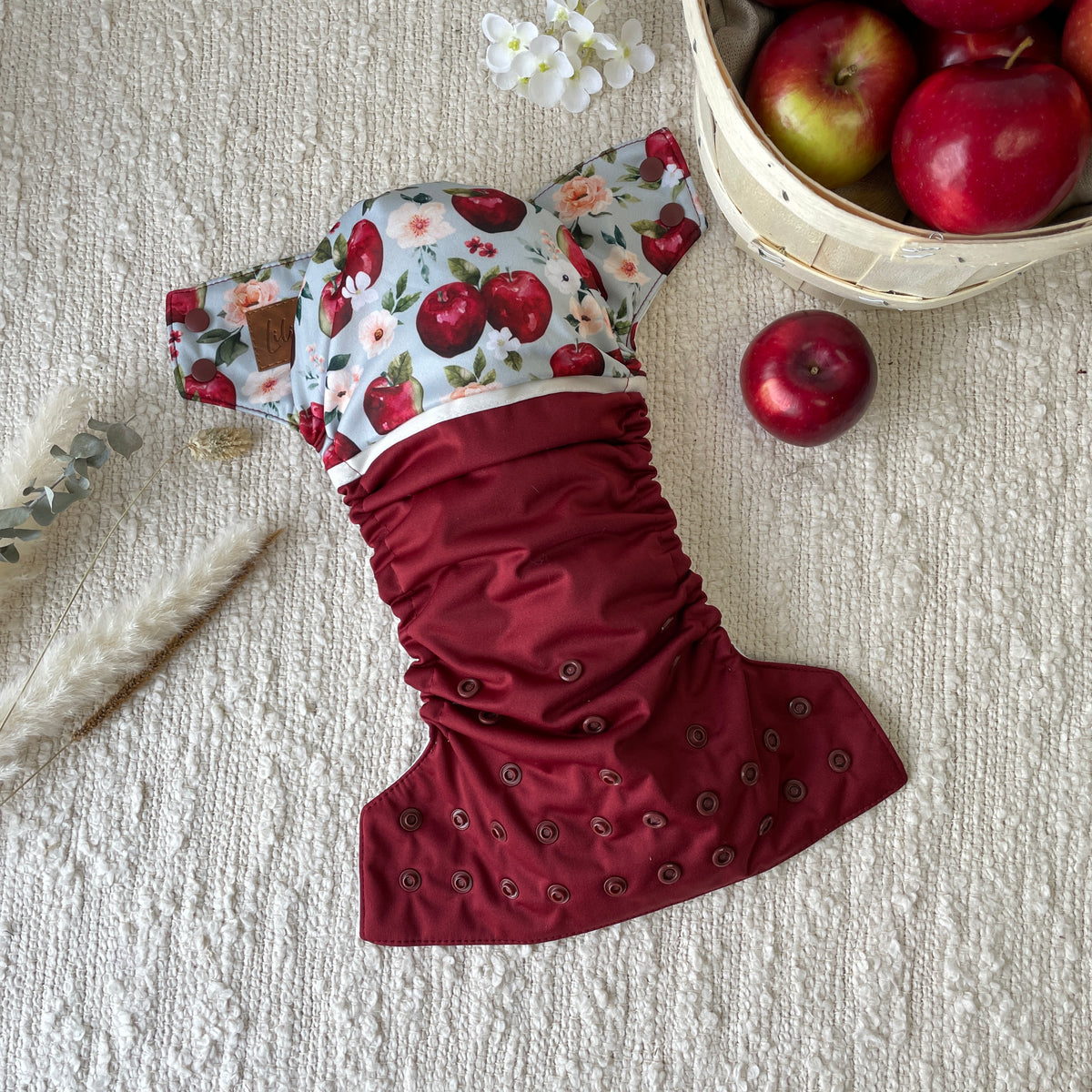 Couche lavable | GRANDE taille | Pommes de reinette (wrap)