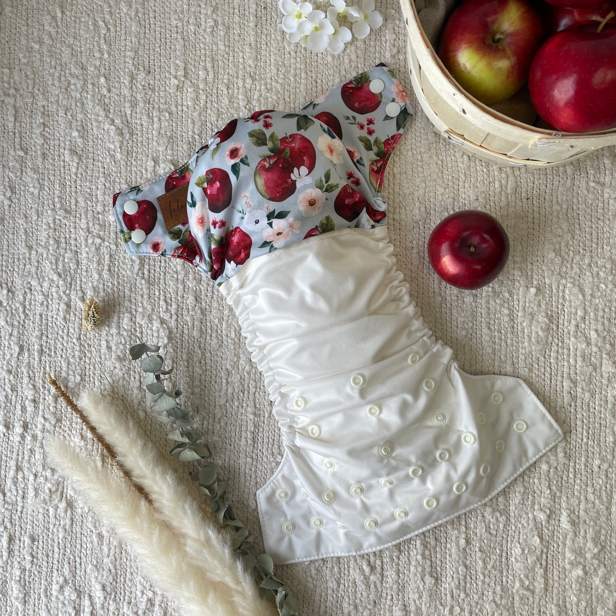 Couche lavable | GRANDE taille | Pommes de reinette (wrap)