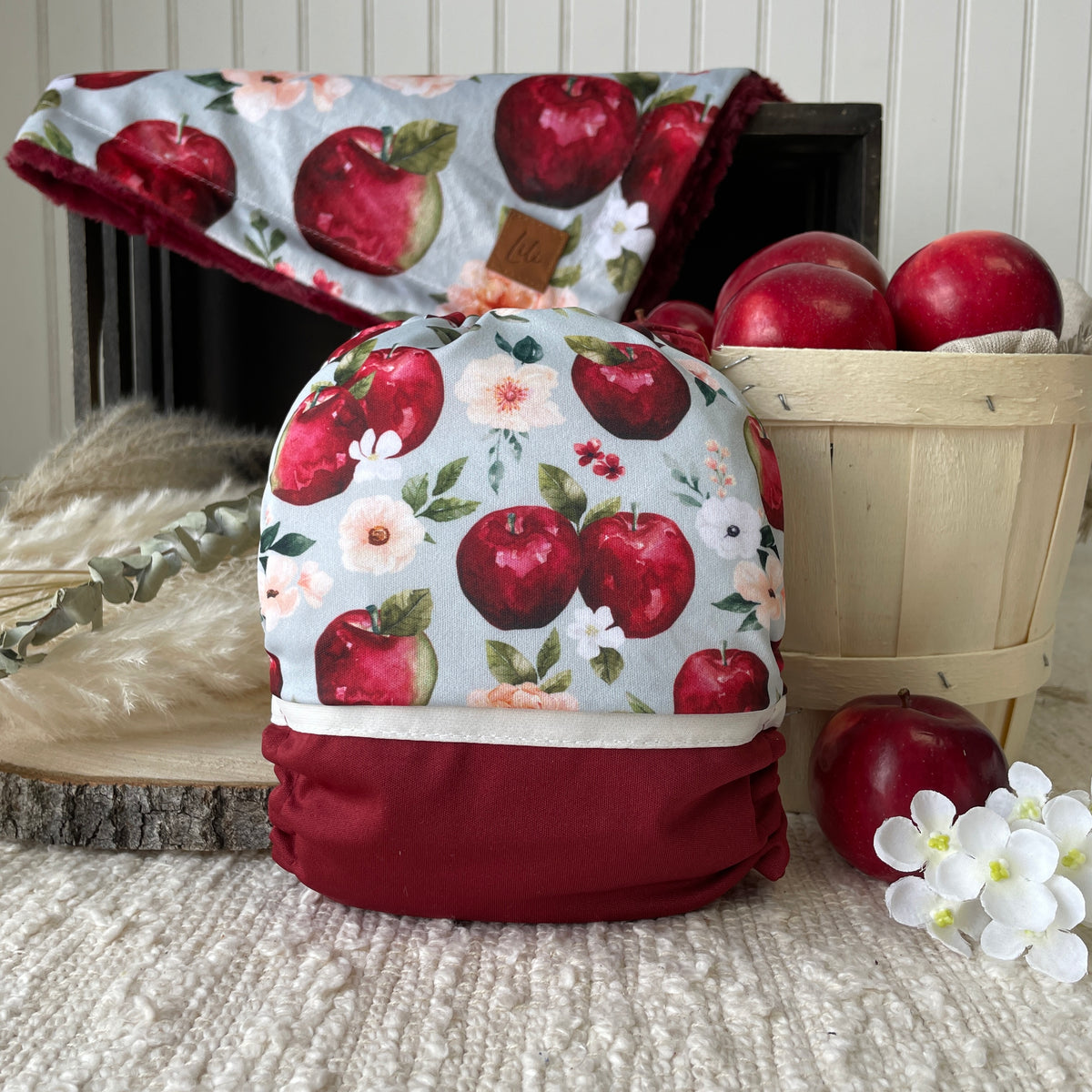 Couche lavable | GRANDE taille | Pommes de reinette (wrap)