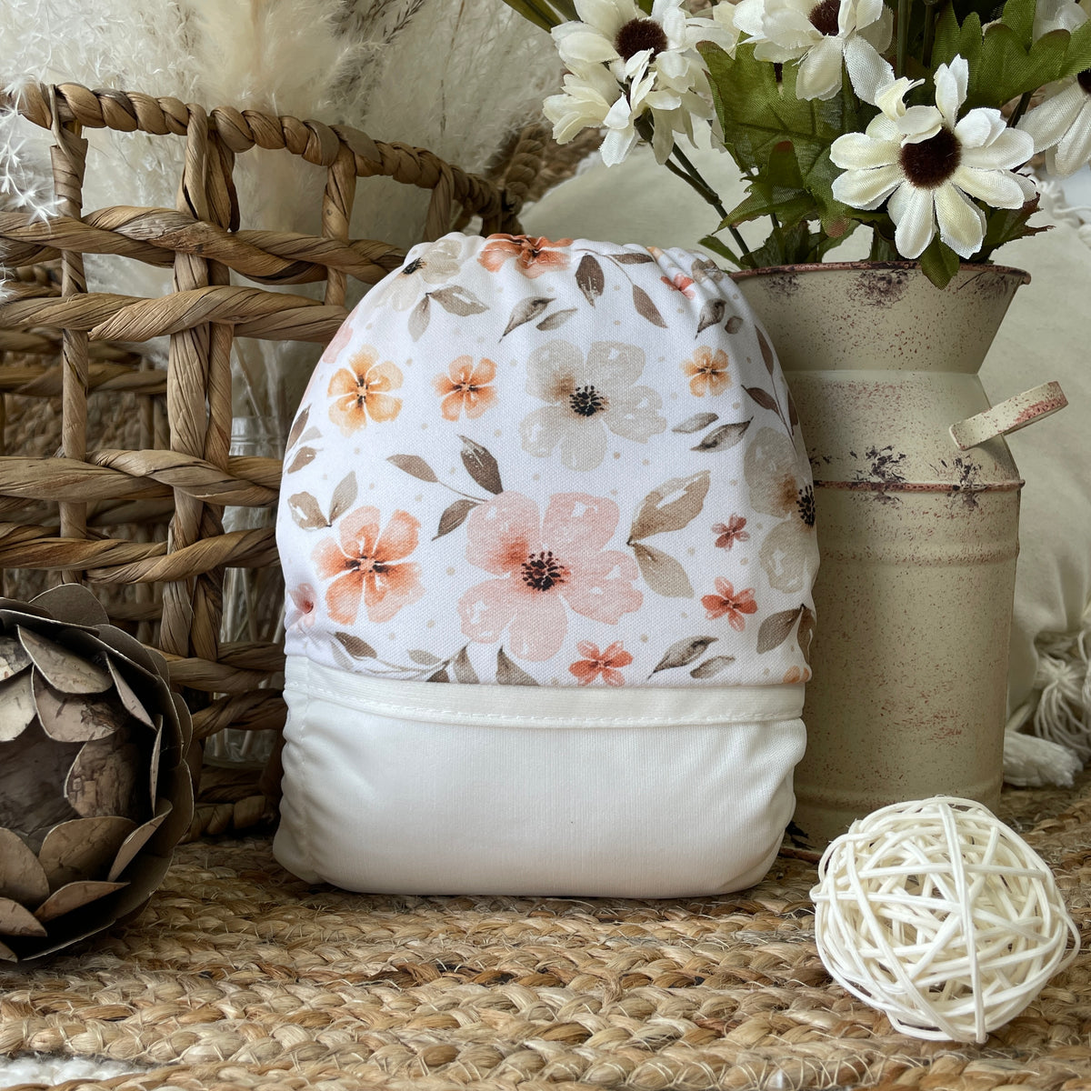 Couche lavable | taille NOUVEAU-NÉ | Country floral (wrap)