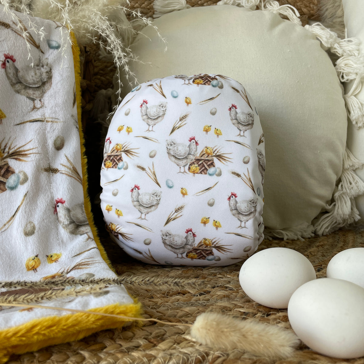 Pocket Cloth Diaper | One size | A hen and her eggs (full print)