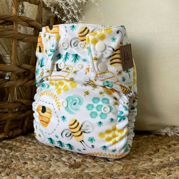 Couche lavable | taille unique | Busy bees (tout motif)