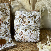 Cloth Diaper | One size | Floral sepia (full print)