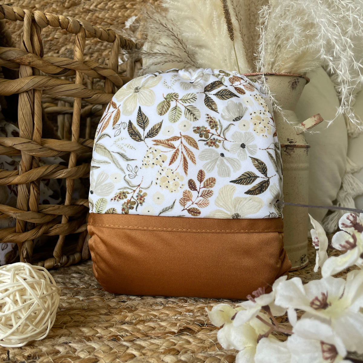 Pocket Cloth Diaper | BIG size | Floral sepia (wrap)