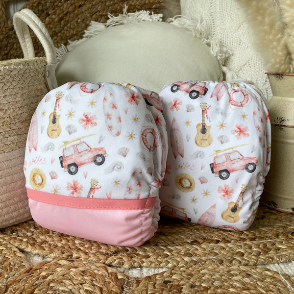 Cloth Diaper | NEWBORN size | Summer Vibe - White (full print)