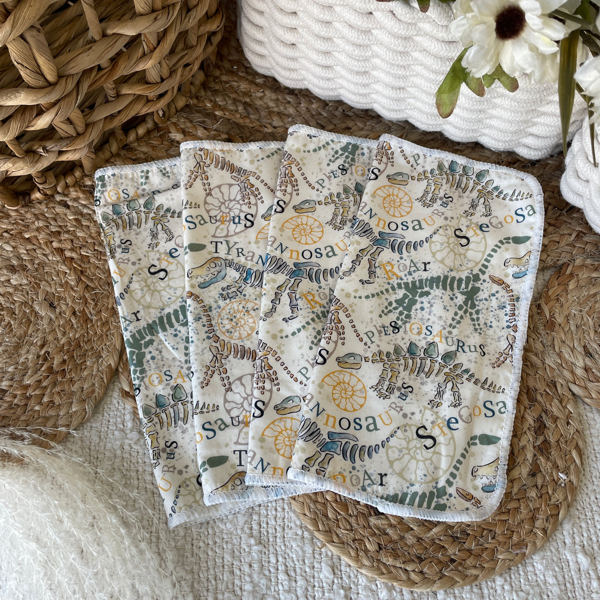 La Claire Fontaine | Ensemble de lingettes en coton et velour de bambou | Fossil