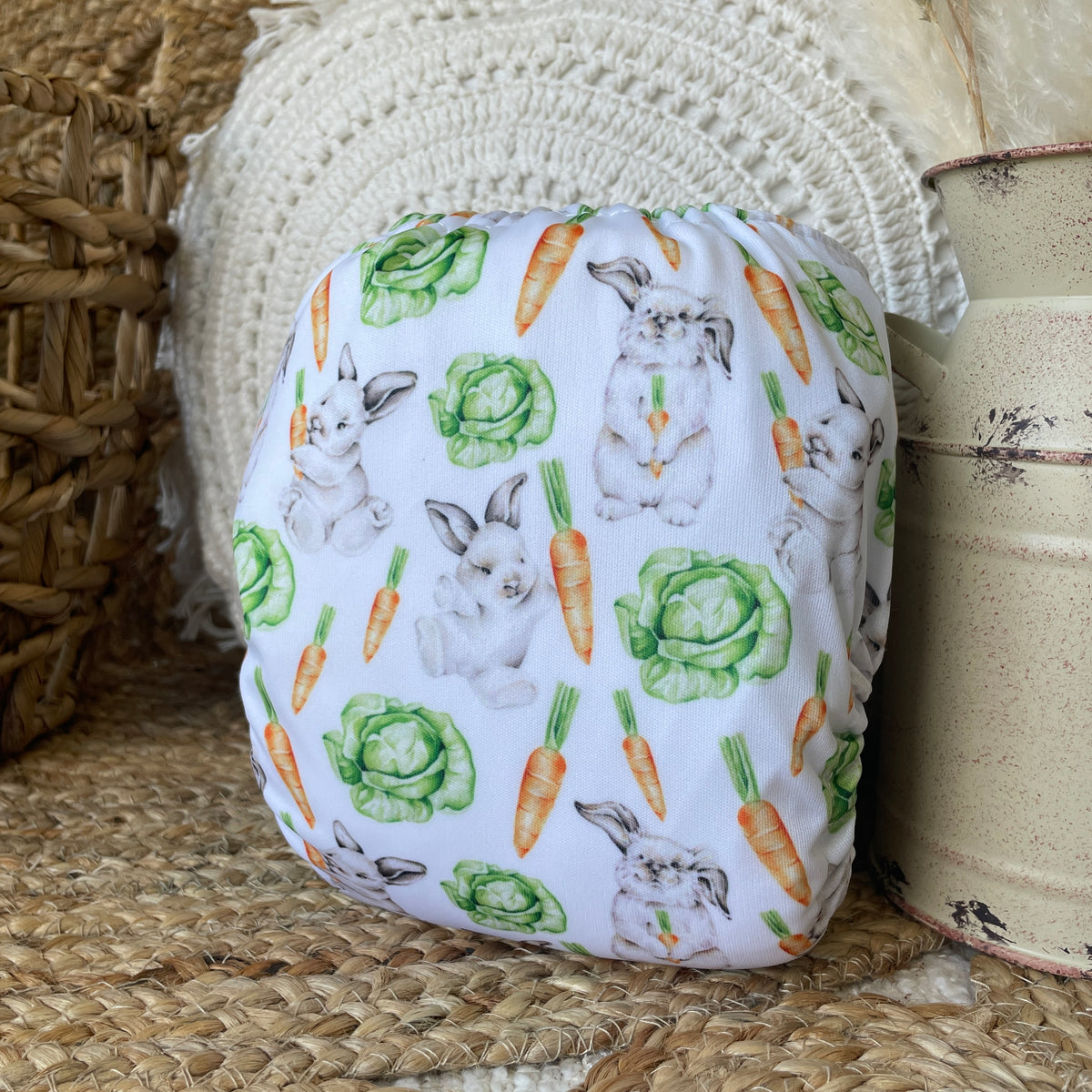 Cloth Diaper | One size | The little bunny cabbages (full print)