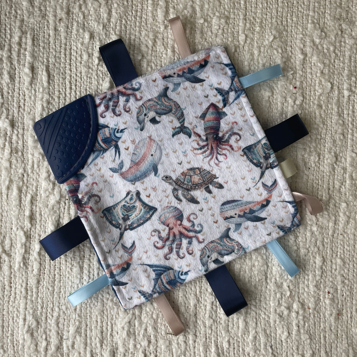 Crunchy comforter with teething corner | Marine life 