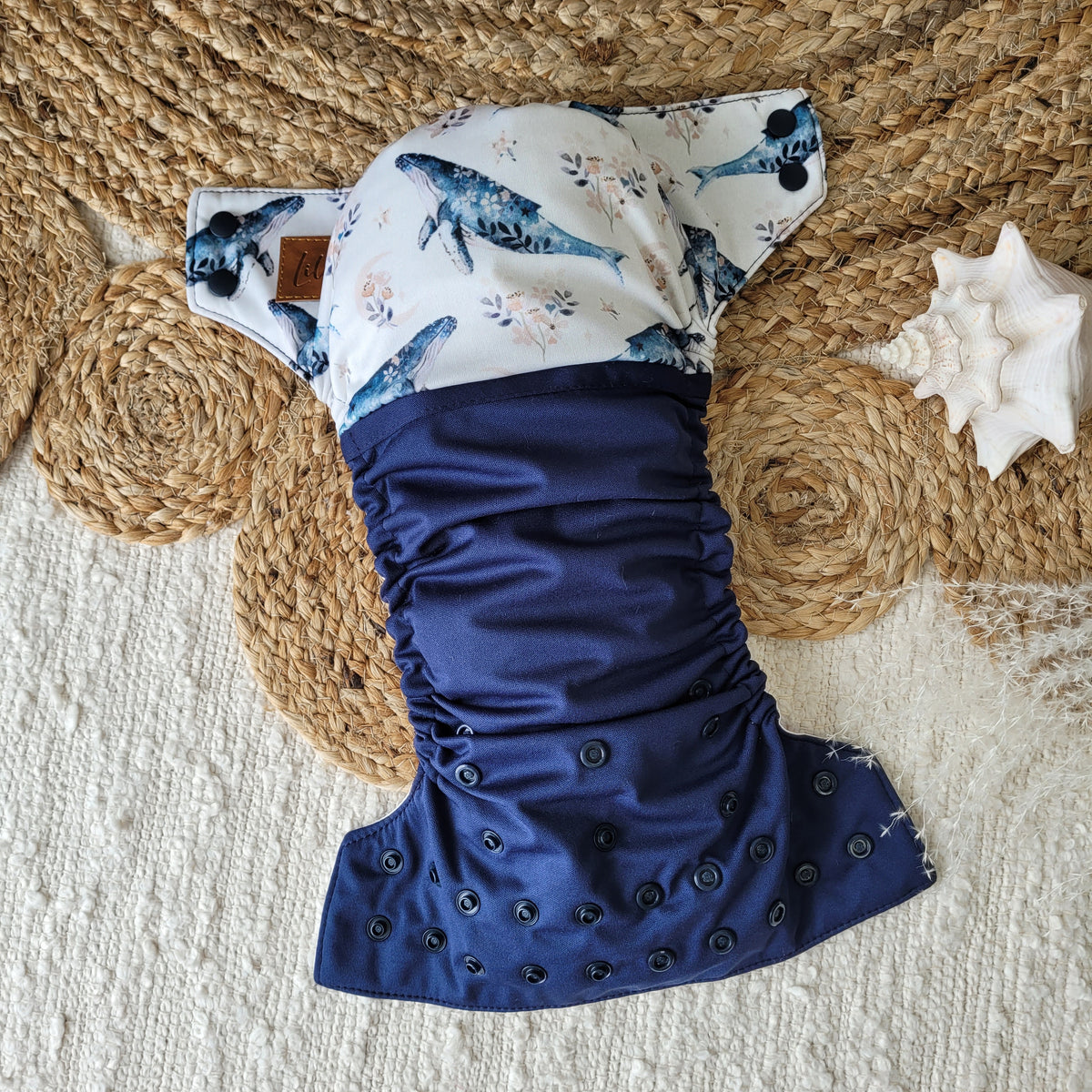 Couche lavable | taille unique | Baleine Victorienne (wrap)