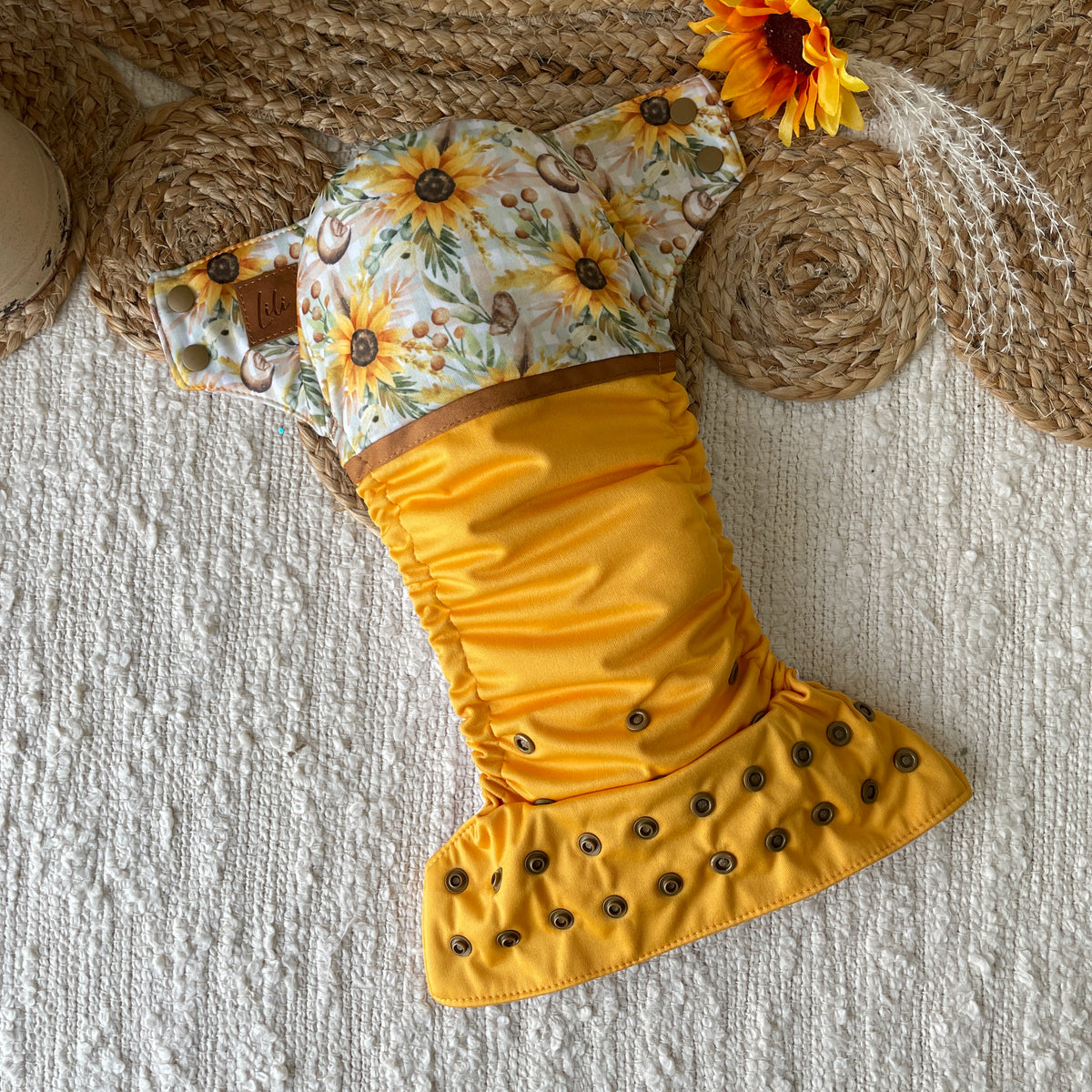 Couche lavable | taille unique | Tournesol champêtre (wrap)