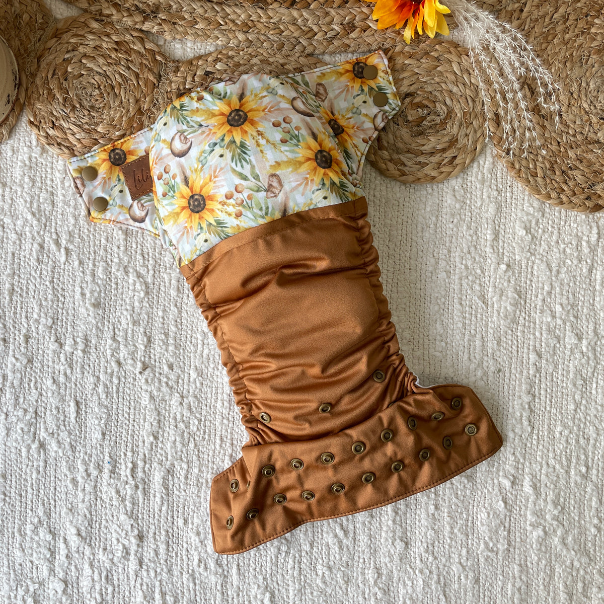 Couche lavable | taille unique | Tournesol champêtre (wrap)