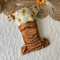 Couche lavable | taille unique | Tournesol champêtre (wrap)