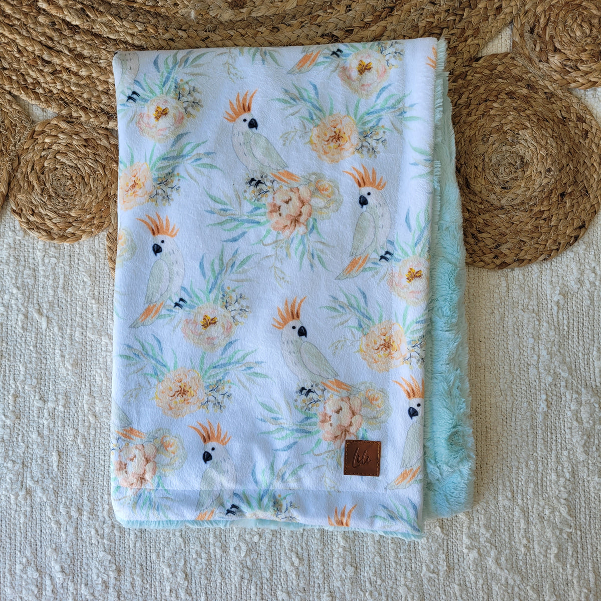 Doudou simple en prêt à partir | Cacatoès floral [Minky/Fourrure]