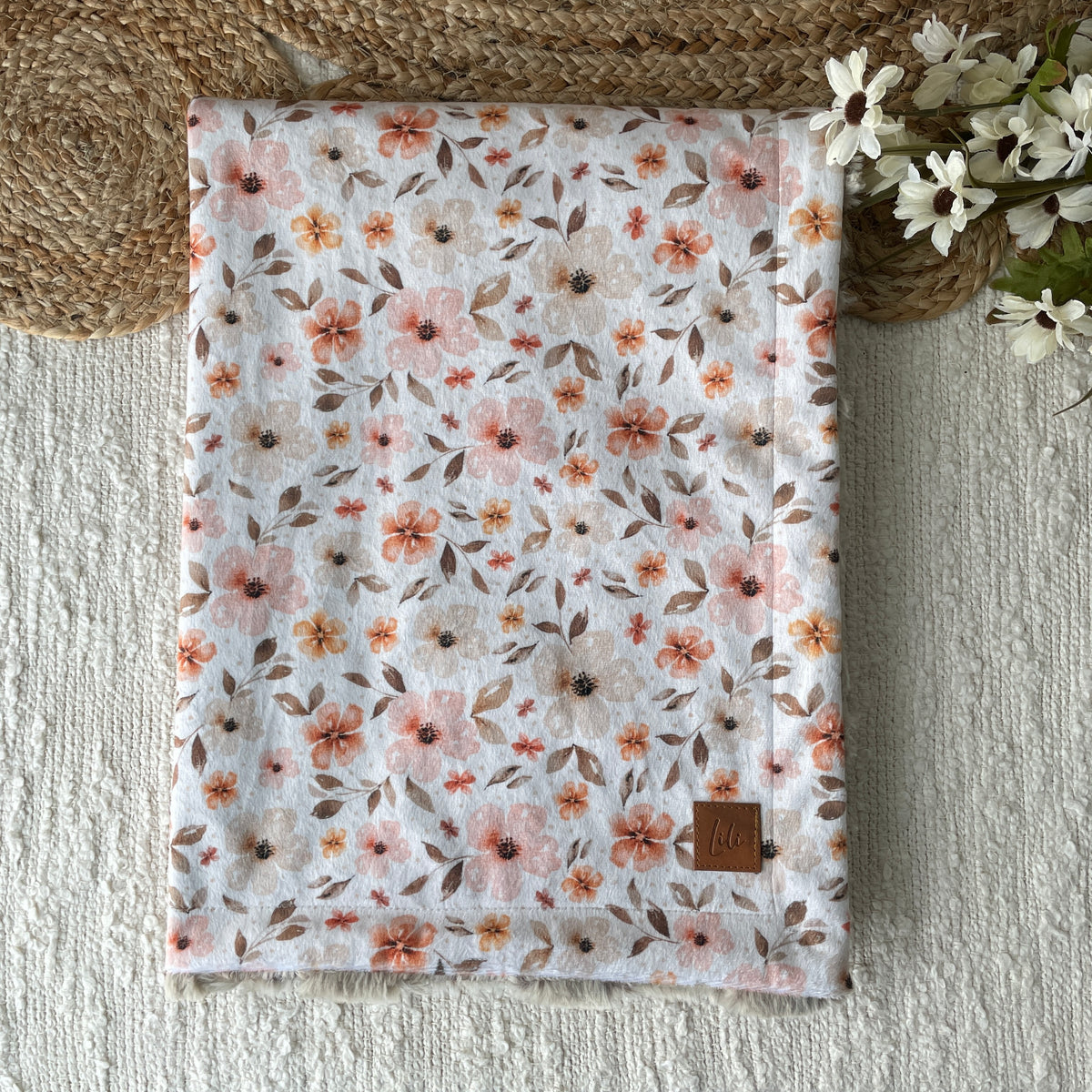 Simple comforter ready to go | Country floral [Minky/Faux Fur]