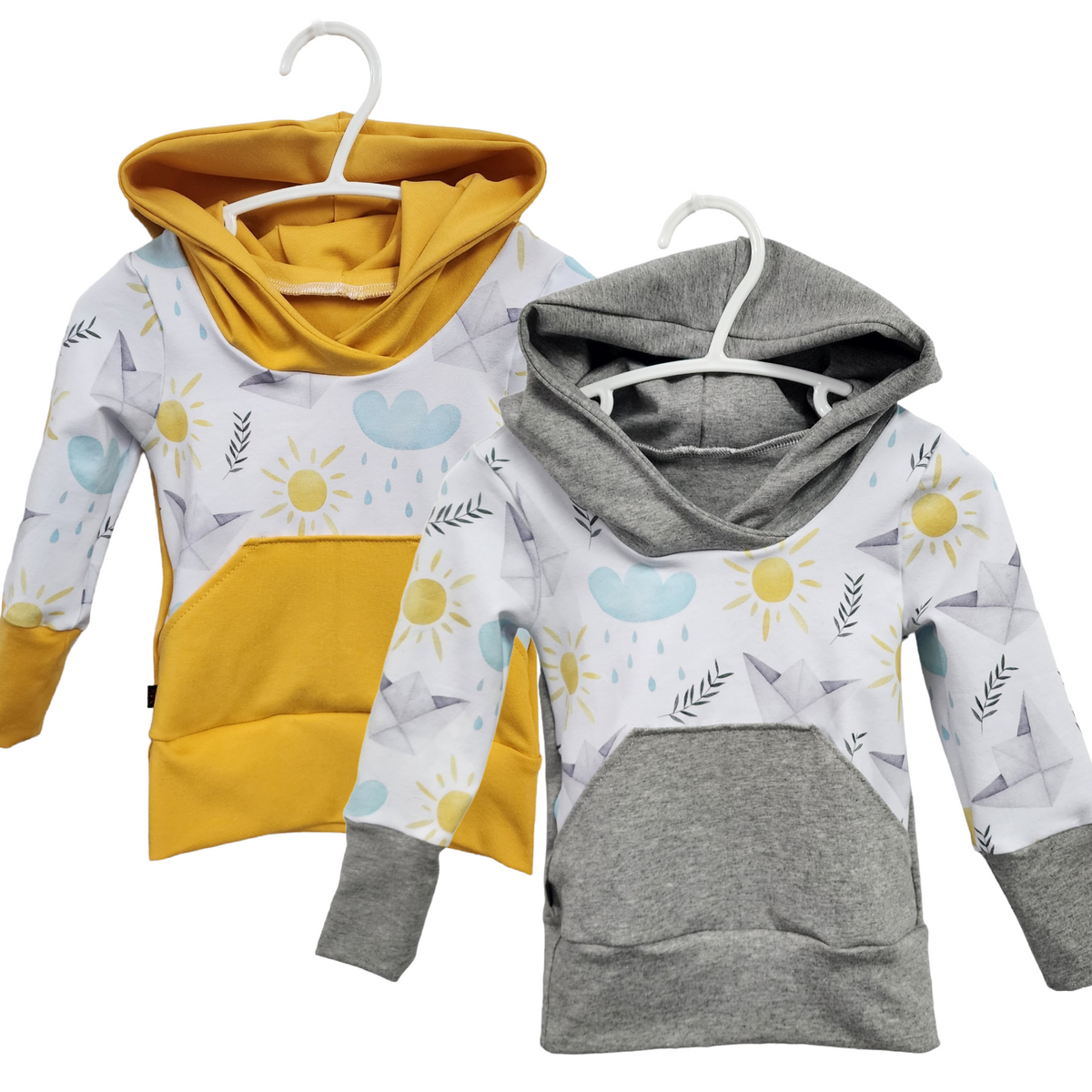 M3 Creations | Grow-with-me Hoodie | Paper caravel (ready to go)