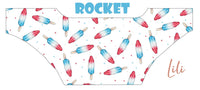 Cloth Diaper | One size Scrappy-wrap | Rocket (Red-White-Bright Blue)