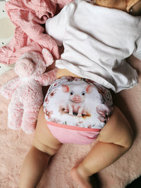 Pocket Cloth Diaper | NEWBORN size | Piglet (wrap)