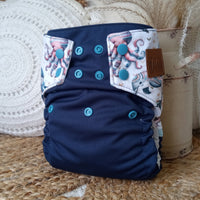 Couche lavable | taille unique | Vie marine (wrap)