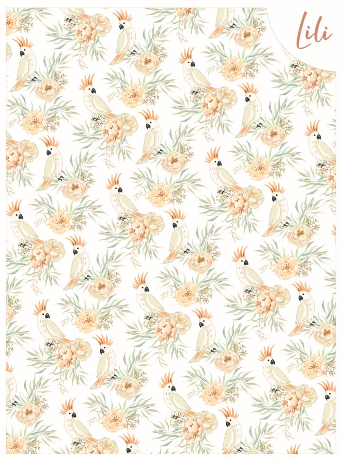 Simple comforter ready to go | Floral Cockatoo [Minky/Furry]