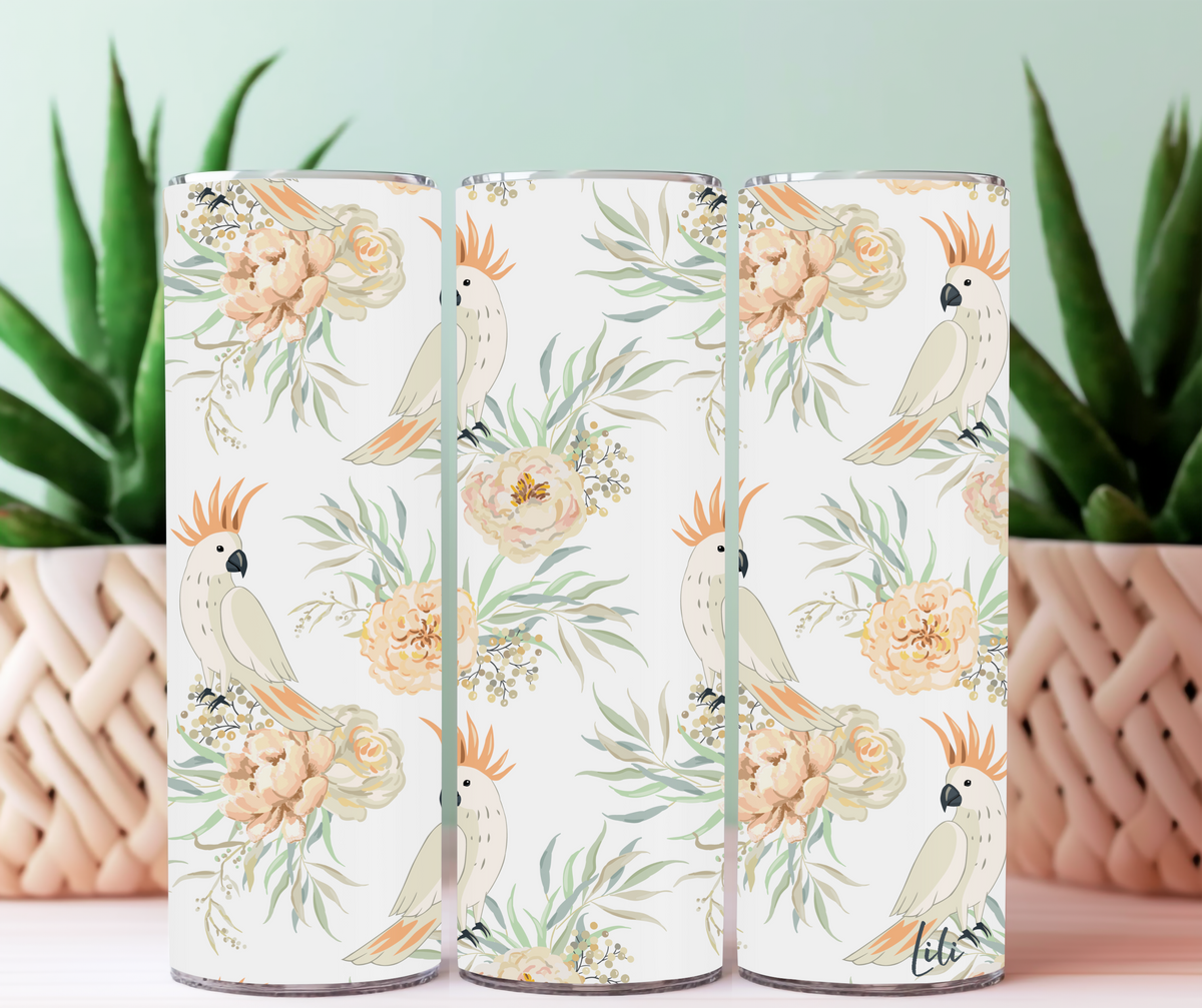 Large Tumbler | Floral Cockatoo (pre-order)