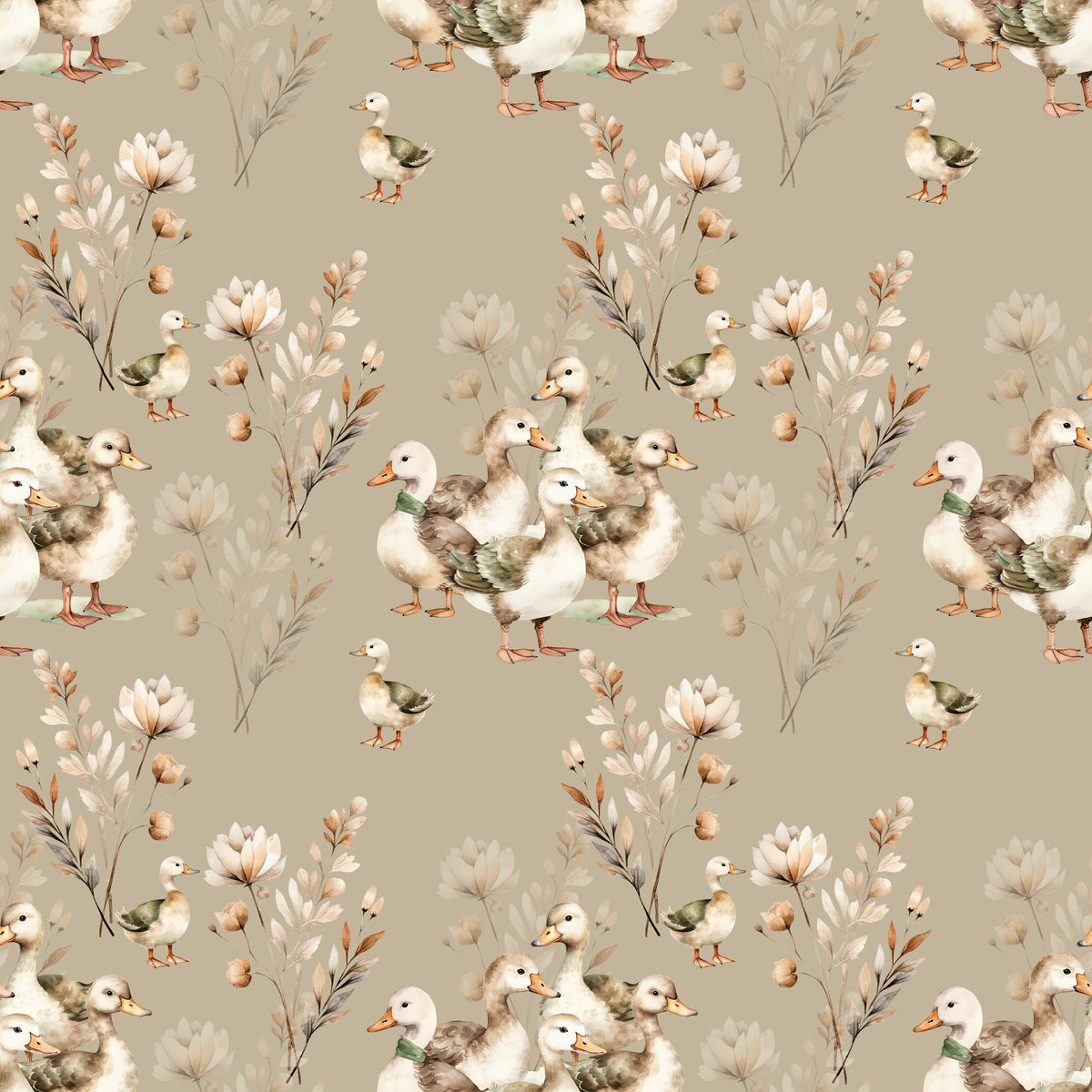 Hand Towel | Funny ducklings - Beige