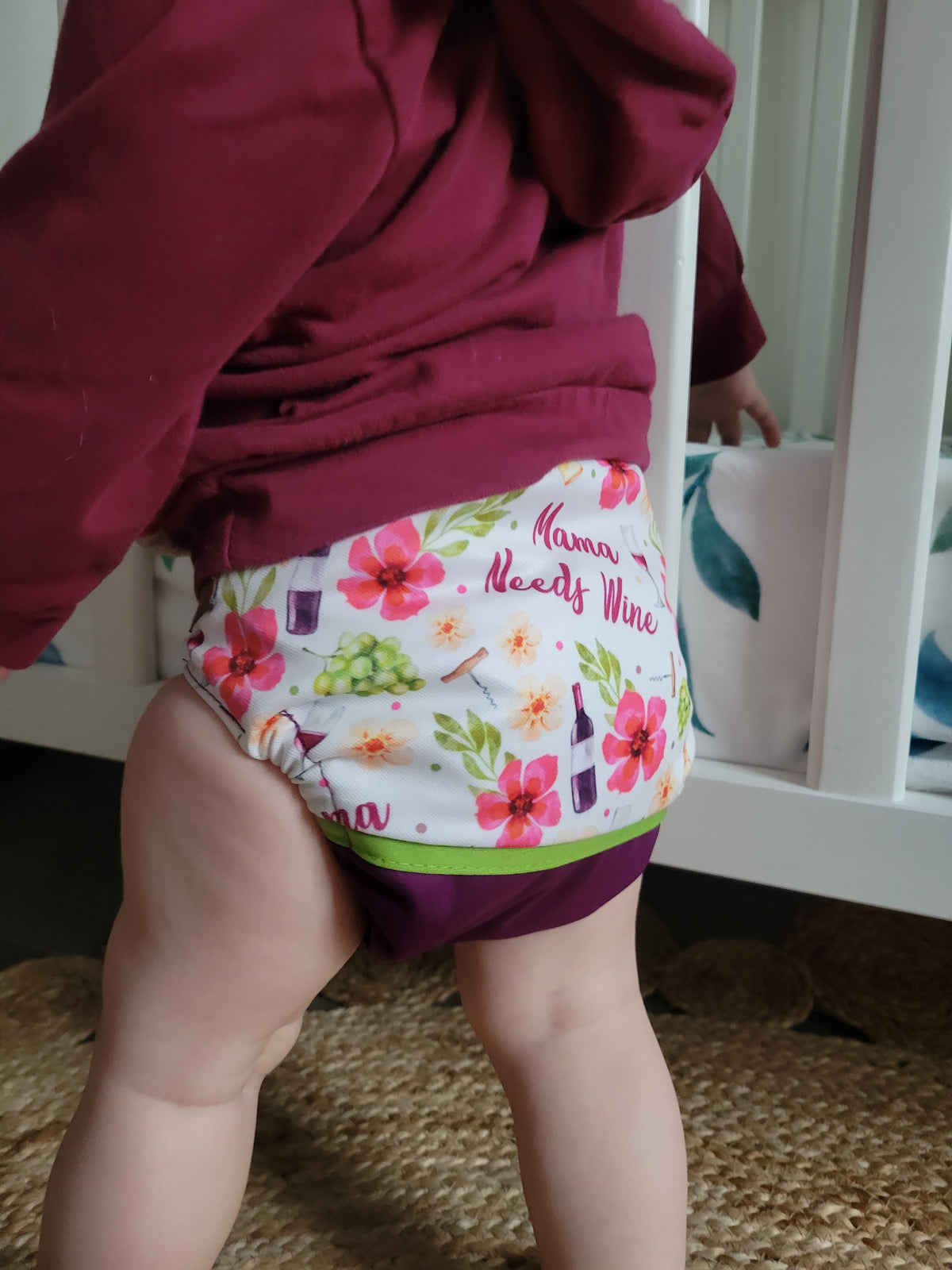 Cloth diaper | one size | Mama needs wine (ready to go)