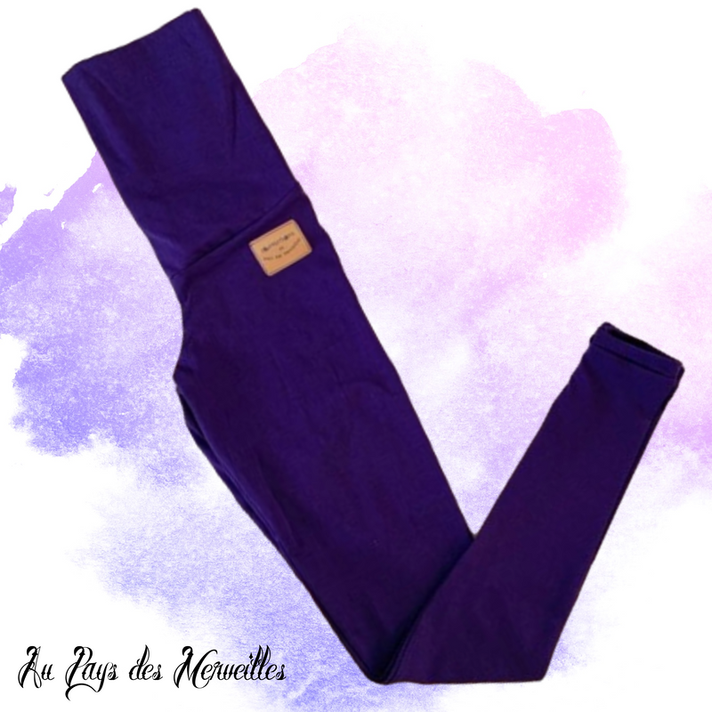 Au Pays des Merveilles | Legging pour femme avec bande de maternité | Aubergine (prêt à partir)