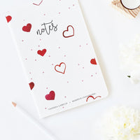 Soies | Carnet de notes avec couverture Coeurs